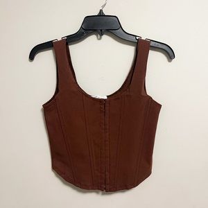 BROWN WINNERS CORSET TOP